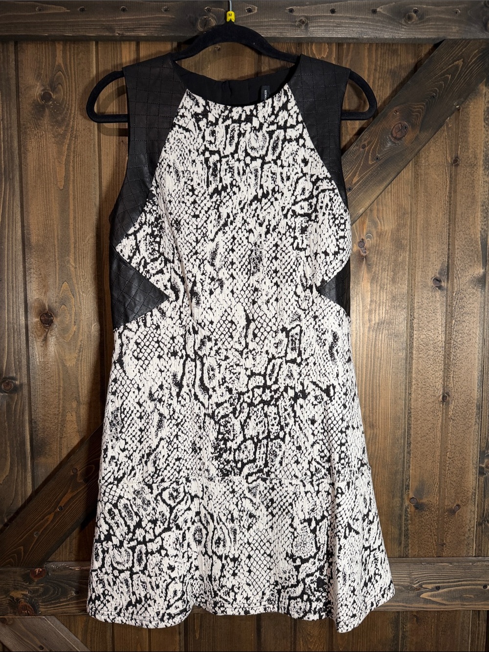 W118 by Walter Baker Black & White Snake-Print Mini Dress